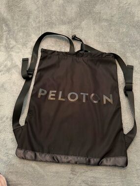 PELOTON Black Drawstring Cinch Backpack